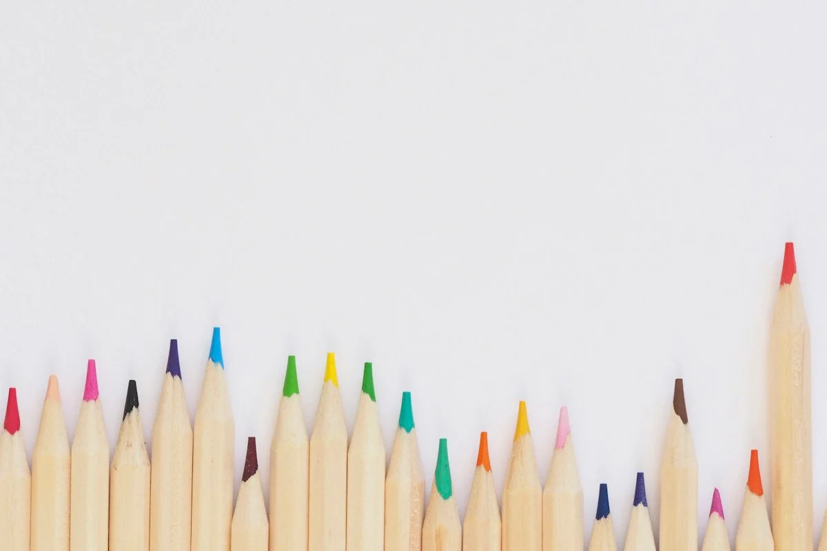 Pencils and design tools on a desk