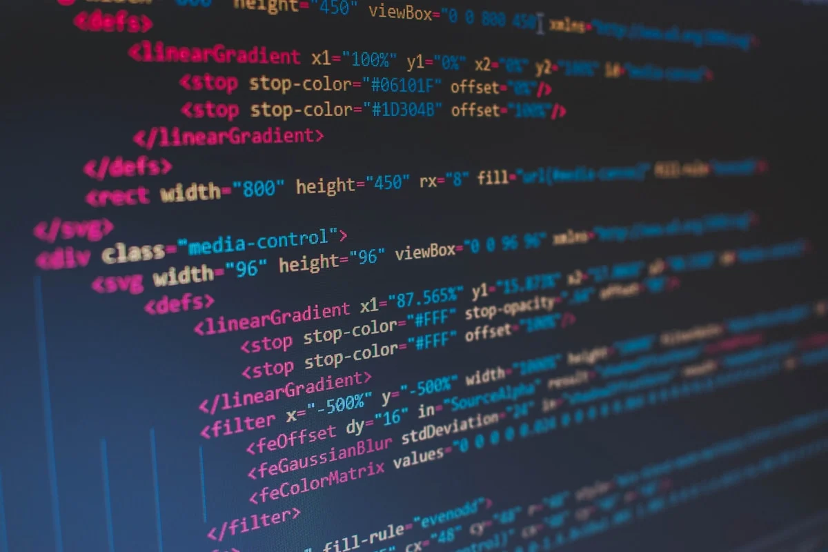 Code on a screen with a dark theme